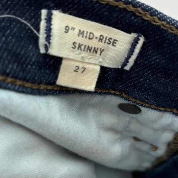 Madewell Blue Orland Wash Denim 9" Mid Rise Skinny Jeans - Picture 10 of 12